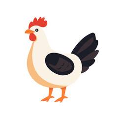 A 2D simple hen motion graphic flat-design vector animation style, in white background, flat design, animation design, vector, flat design, logo.