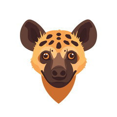 A simple flat 2D icon hyena head isolated on a transparent background, vector, flat design, animation design, vector, flat design, animation design, simple flat 2D icon, minimalist.