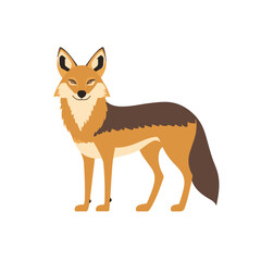 Obraz premium A 2D simple icon jackal motion graphic flat-design vector animation style, in a white background, flat design, animation design, vector, flat design, logo