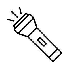 flashlight icon, flashlight line art - simple line art of flashlight, perfect for flashlight logos and icons