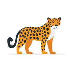 Simple flat 2D icon yellow jaguar isolated on transparent background, vector, flat design, animation design, vector, flat design, animation design, simple flat 2D icon, minimalist design, clipart