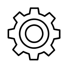 gear icon, gear line art - simple line art of gear, perfect for gear logos and icons