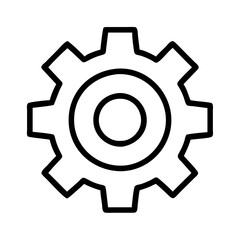 gear icon, gear line art - simple line art of gear, perfect for gear logos and icons