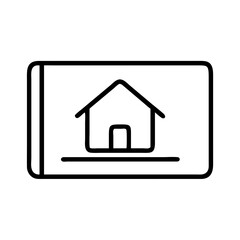 home screen icon, home screen line art - simple line art of home screen, perfect for home screen logos and icons