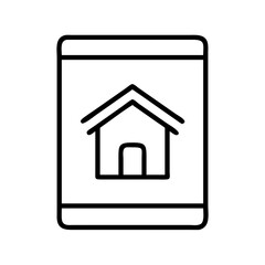 home screen icon, home screen line art - simple line art of home screen, perfect for home screen logos and icons