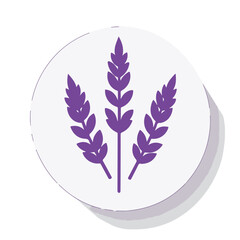 Simple flat 2D icon lavender branch isolated on a white background, vector, flat design, animation design, vector, flat design, simple flat 2D icon, minimalist and modern 