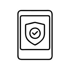 mobile protector icon, mobile protector line art - simple line art of mobile protector, perfect for mobile protector logos and icons