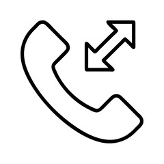 outgoing call icon, outgoing call line art - simple line art of outgoing call, perfect for outgoing call logos and icons