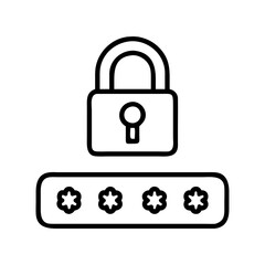 password lock icon, password lock line art - simple line art of password lock, perfect for password lock logos and icons