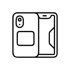 phone case icon, phone case line art - simple line art of phone case, perfect for phone case logos and icons