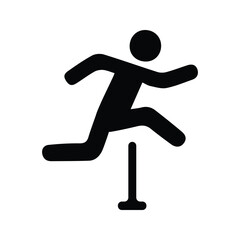 Obstacle Course Icon. Illustration of an Athlete Running an Obstacle Course.