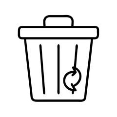 recycle bin icon, recycle bin line art - simple line art of recycle bin, perfect for recycle bin logos and icons