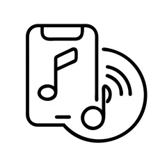 ringtone icon, ringtone line art - simple line art of ringtone, perfect for ringtone logos and icons