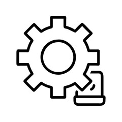 settings icon, settings line art - simple line art of settings, perfect for settings logos and icons