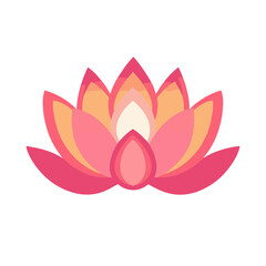 Fototapeta premium Simple_flat_2D_icon_lotus_isolated_on_a_white_background