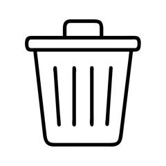trash can icon, trash can line art - simple line art of trash can, perfect for trash can logos and icons