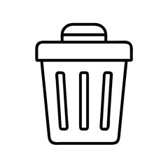 trash can icon, trash can line art - simple line art of trash can, perfect for trash can logos and icons