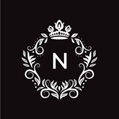 N letter logo design with black background in illustrator, vector logo modern alphabet font overlap style. calligraphy designs for logo, Poster, Invitation, etc.
