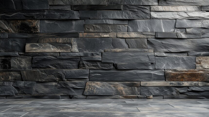 Obraz premium a textured black slate wall creates a dramatic backdrop