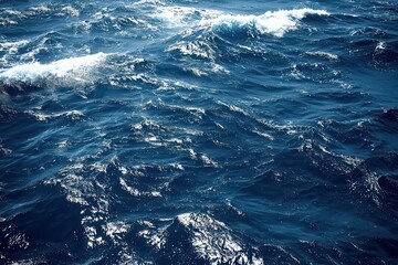 Ocean waves texture, deep blue sea, rough water, background, design