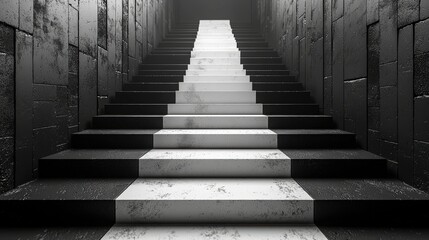 Fototapeta premium Gradient wallpaper of black and white stairs