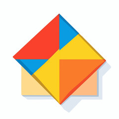 Simple flat 2D icon colorful parallelogram isolated on transparent background, vector, flat design, animation design, animation design, simple flat 2D icon, clipart