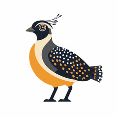 Simple flat 2D icon quail bird isolated on white background, vector, flat design, animation design, animation design, simple flat 2D icon, clipart