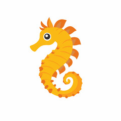 Fototapeta premium Simple flat 2D icon sea seahorse isolated on transparent background, vector, flat design, animation design, vector, flat design, animation design