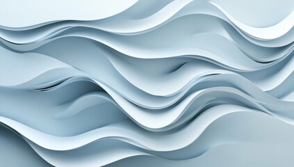 Abstract wavy layers in light blue and white