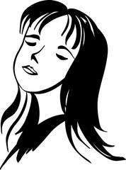 aesthetic woman expression in lineart illustration