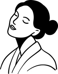 aesthetic woman lineart illustration