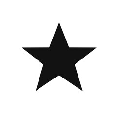 Obraz premium Simple flat 2D illustration of black star clipart isolated on a white background, vector 2D design, icon, flat 2d illustration art, flat icon