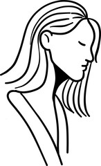 aesthetic woman lineart illustration