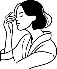 aesthetic woman lineart illustration
