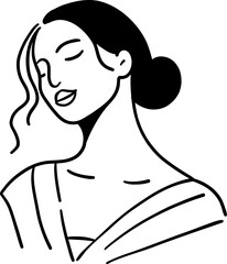 aesthetic woman lineart illustration