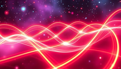 Obraz premium Abstract Waves of Light and Energy: A Vibrant Pink and Orange Symphony