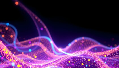 Fototapeta premium Abstract Colorful Particle Waves: Dynamic Flow of Vibrant Energy