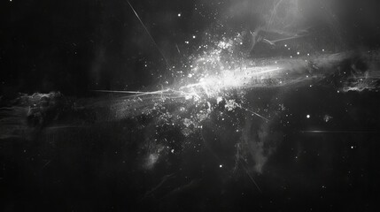 Fototapeta premium Moody, dramatic dark concrete floor surface enveloped by ethereal mist or fog, creating a haunting, atmospheric backdrop for captivating visual designs.