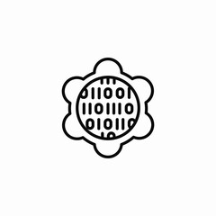 binary code cloud icon vector sign
