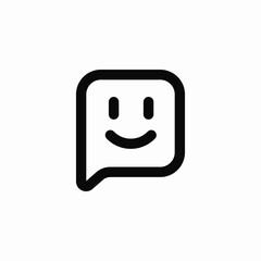 Chat smile message icon vector sign