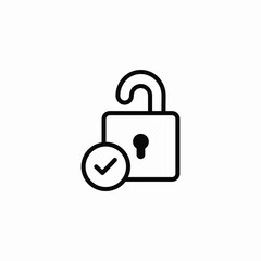 Unlock protection security icon vector sign