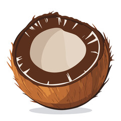 A Simple icon flat 2D icon cocona sliced isolated on a transparent background, vector, animation design, simple flat 2D icon, minimalist design and modern illustration
