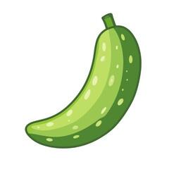 A Simple icon flat 2D icon green cucumber isolated on a transparent background, vector, animation design, simple flat 2D icon, minimalist design and modern illustration