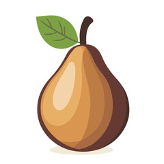 A Simple icon flat 2D icon white brown fig isolated on a transparent background, vector, animation design, simple flat 2D icon, minimalist design and modern illustration