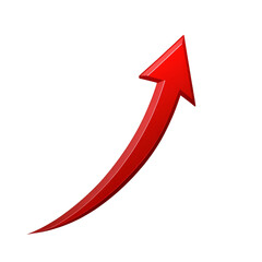 Red 3D Arrow, Growth Concept, Isolated on Transparent Background, vector illustration, graphic design, Growth, arrow, success