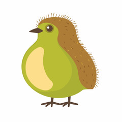 A Simple icon flat 2D icon kiwi bird isolated on a transparent background, vector, flat design, animation design, simple flat 2D icon, minimalist design