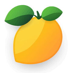 A Simple icon flat 2D icon lemon isolated on a blue background, vector, flat design, animation design, simple flat 2D icon, minimalist design