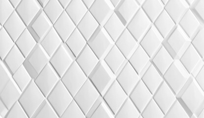 Fototapeta premium Abstract white square diamond pattern wall background