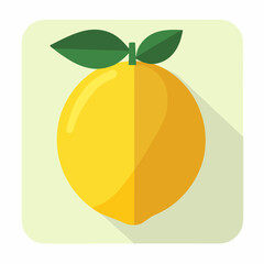 A Simple icon flat 2D icon lemon isolated on a blue background, vector, flat design, animation design, simple flat 2D icon, minimalist design