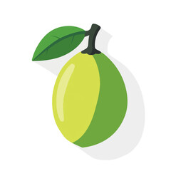 A Simple icon flat 2D icon pawpaw fruit branch isolated on a transparent background, vector, flat design, animation design, simple flat 2D icon, minimalist design